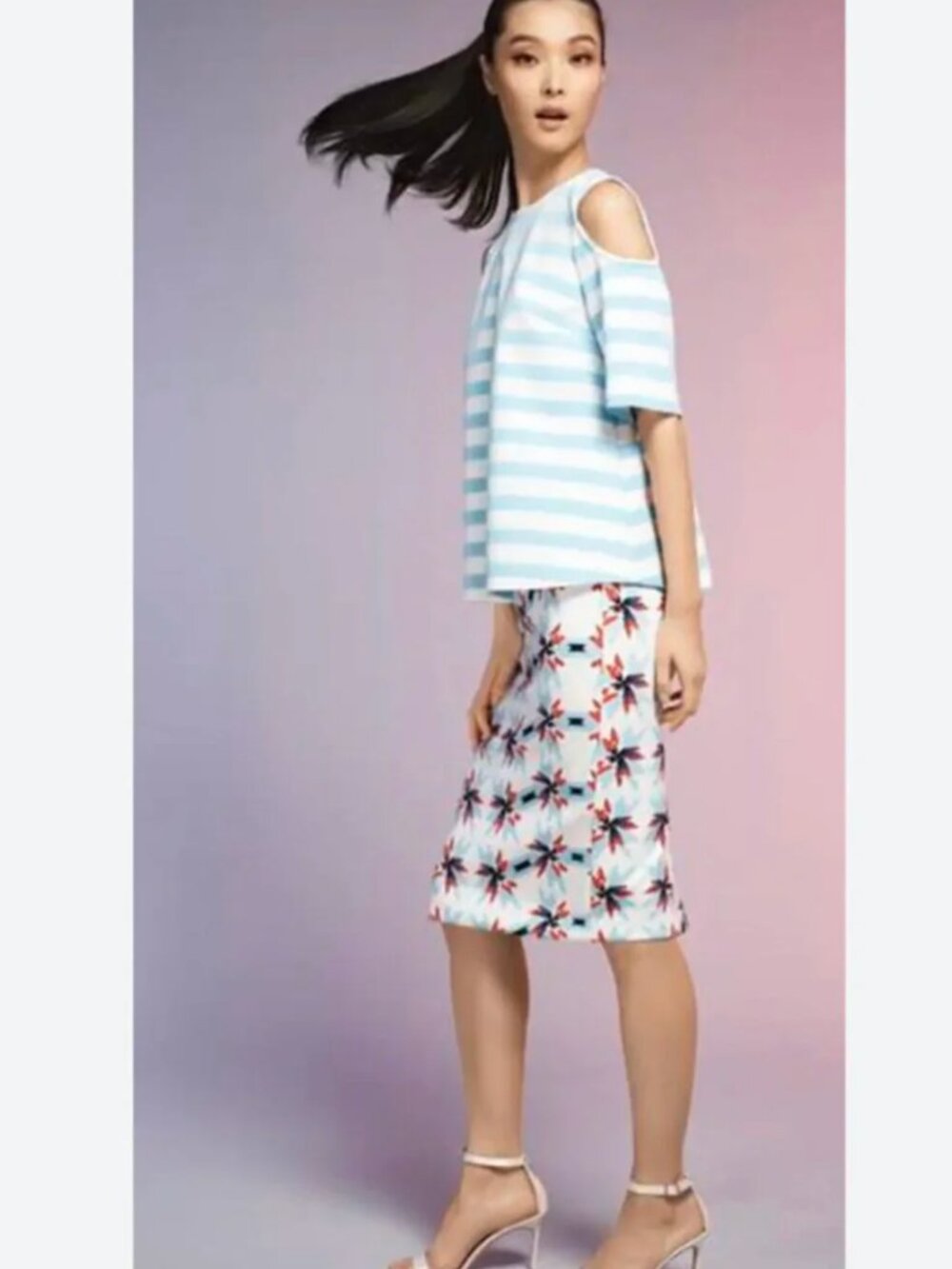 Tanya Taylor Iris Striped Cold Shoulder Top Celeb Style 8